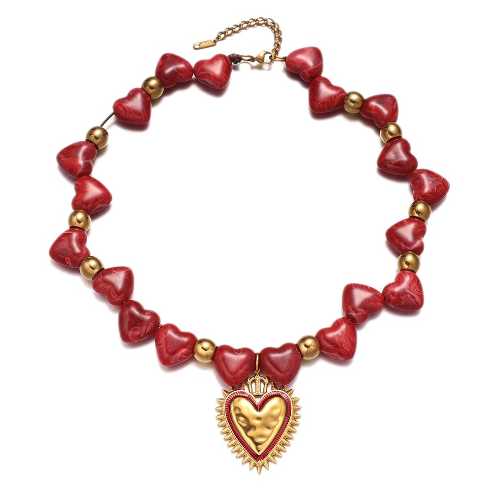 Sweet Heart Acrylic Necklaces Set Picture5