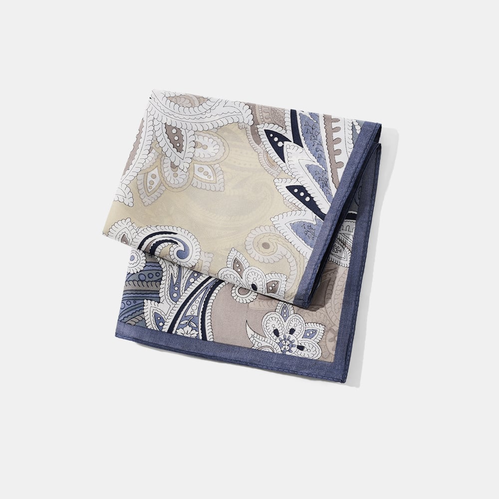 1 Piece Blue Series Cashew Flower Rayon Women's Bandana Picture4