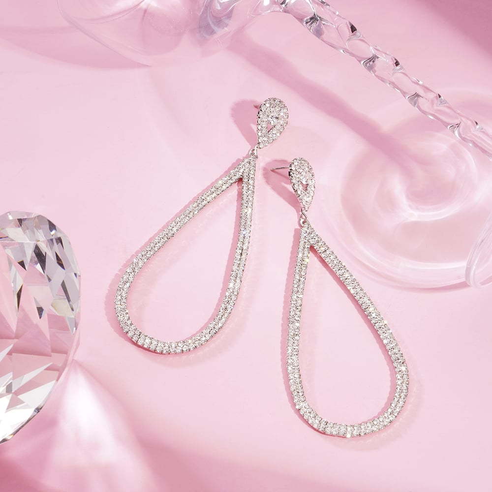 1 Pair Festive Series Droplet Copper Drop Earrings Picture3