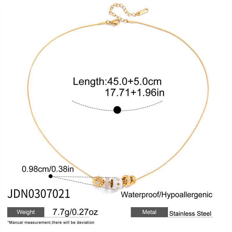 1 Piece Exquisite Classic Circle Stainless Steel Gold Color Zircon Women's Pendant Necklaces Picture2