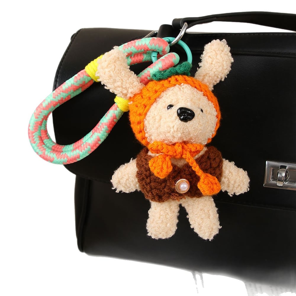 1 Piece Cute Plush Bear Doll with Colorful Ropes Women's Bag Charms Picture4