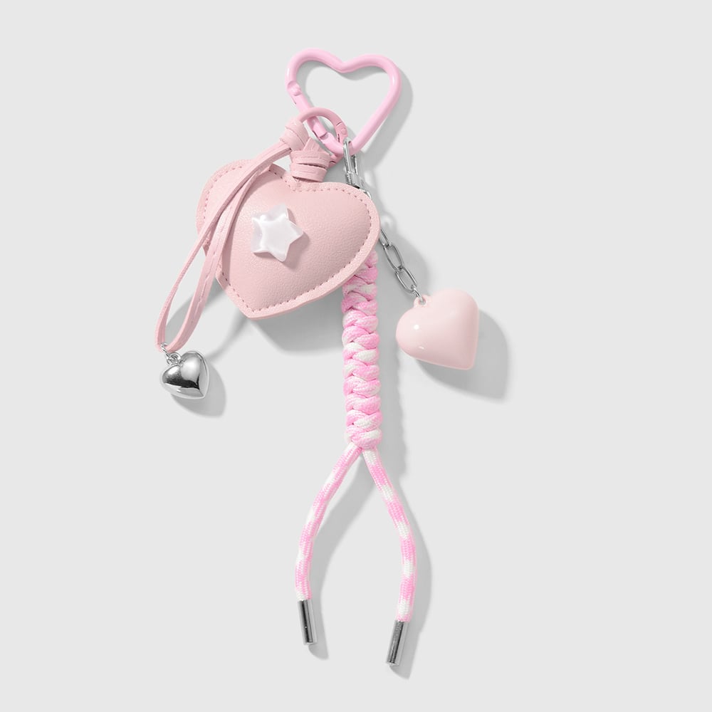 1 Piece Sweet Heart Star Leather Bag Charm 