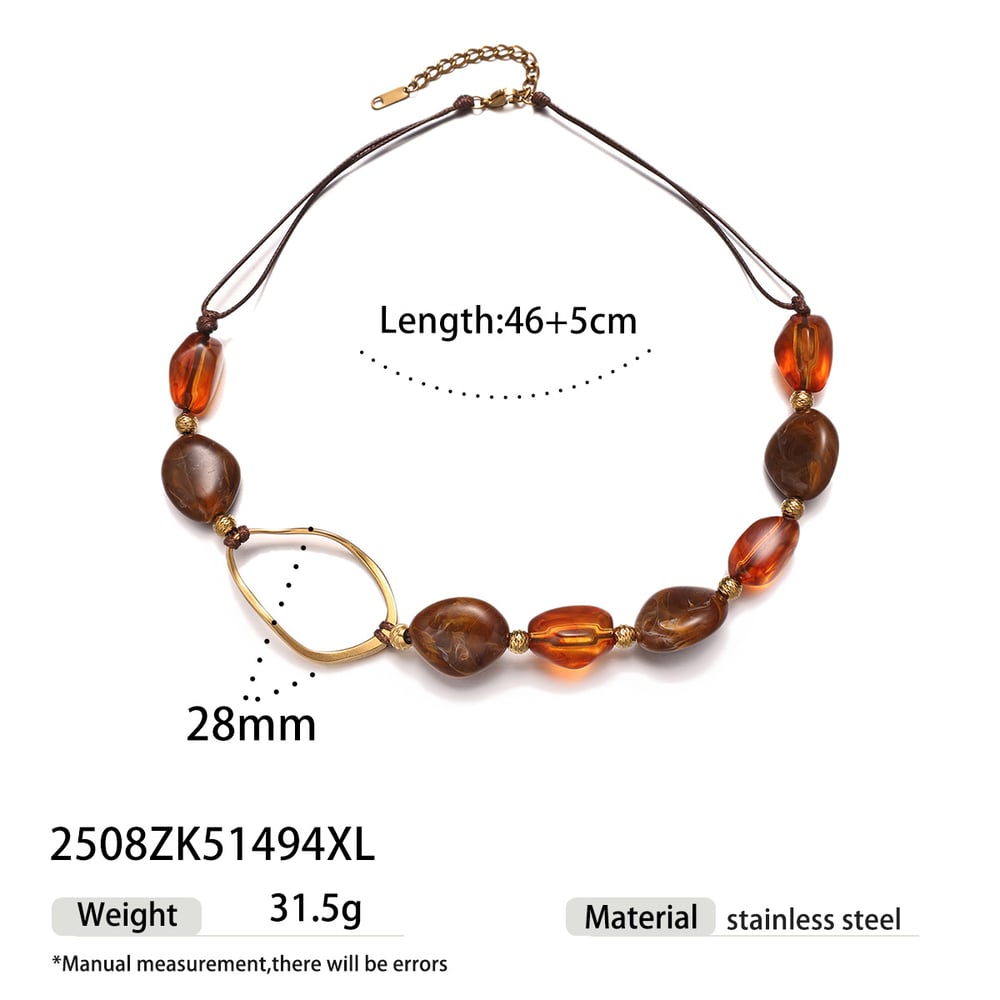 Collana con perline acriliche di forma irregolare da 1 pezzo