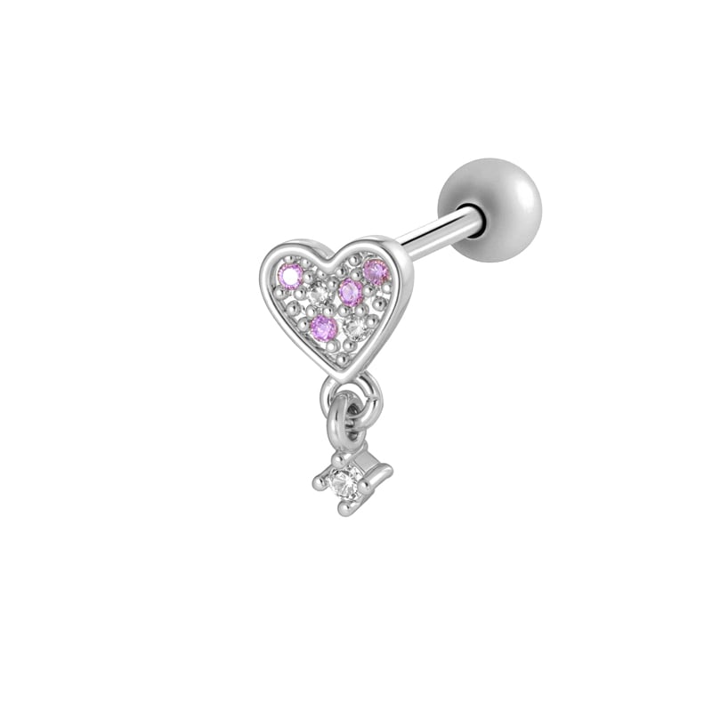 1 Piece Butterfly Copper Gold Color Zircon Piercing Earring