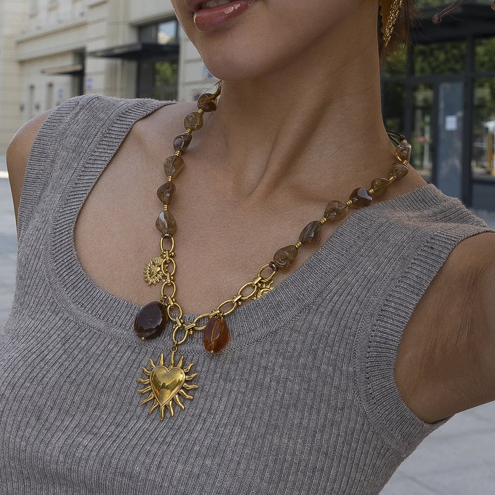 Heart Acrylic Beaded Necklace Set h5Picture2