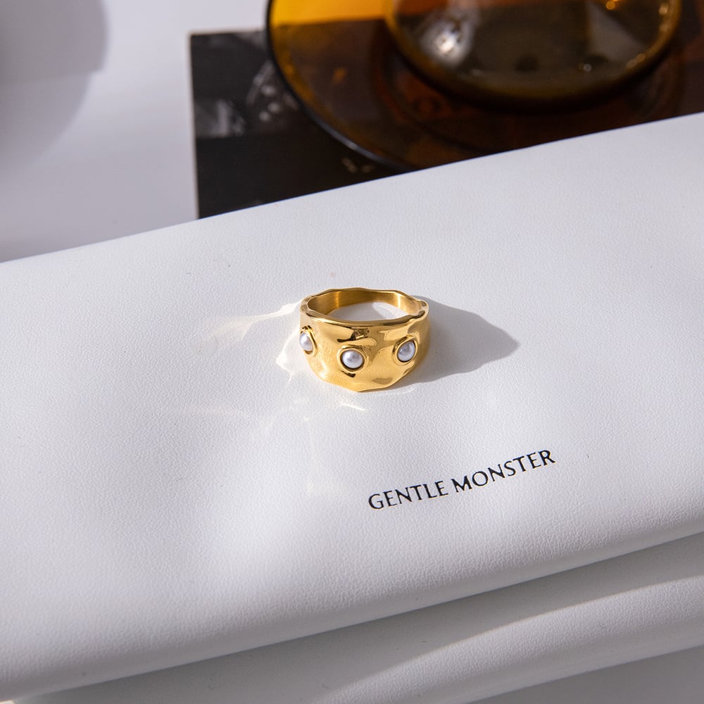 1 Piece Designable Irregular Shape Stainless Steel Gold Color Statement Rings h5Picture5
