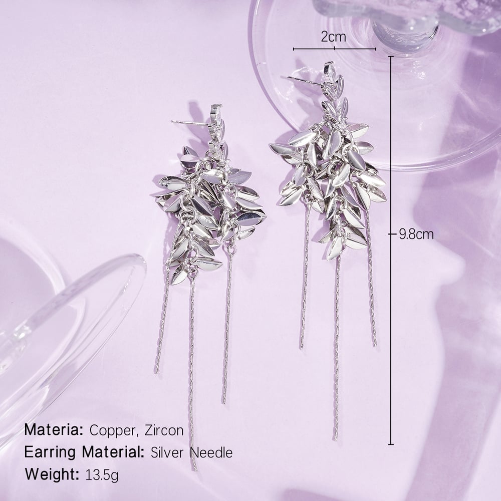 1 Pair Festive Series Tassel Copper Dangle Earrings