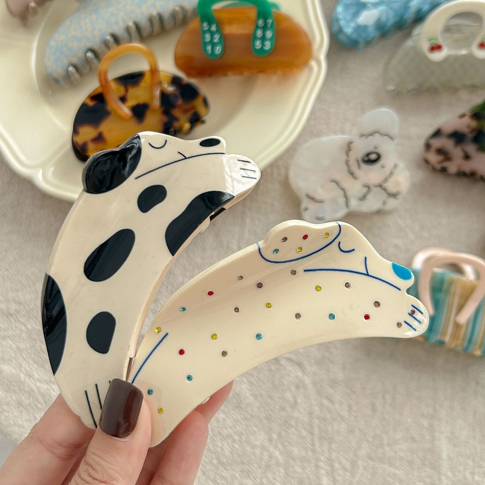 1 pezzo semplice carino cuore animale frutta acetato fermacapelli da donna h5Immagine4