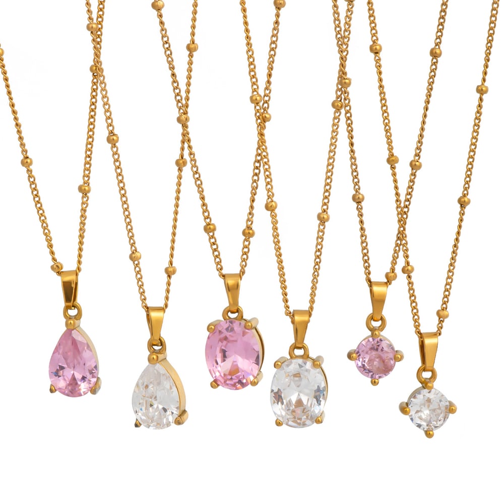 1 Stück minimalistische Halskette mit Zirkonia-Anhänger Bild5