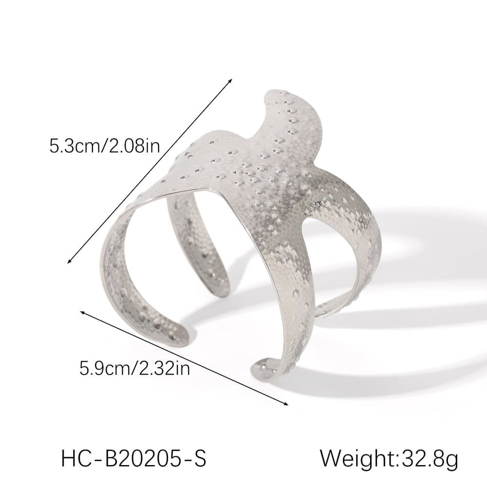 1 Piece Simple Irregular Shape Butterfly Stainless Steel Gold Color Women's Bangles h5Picture2