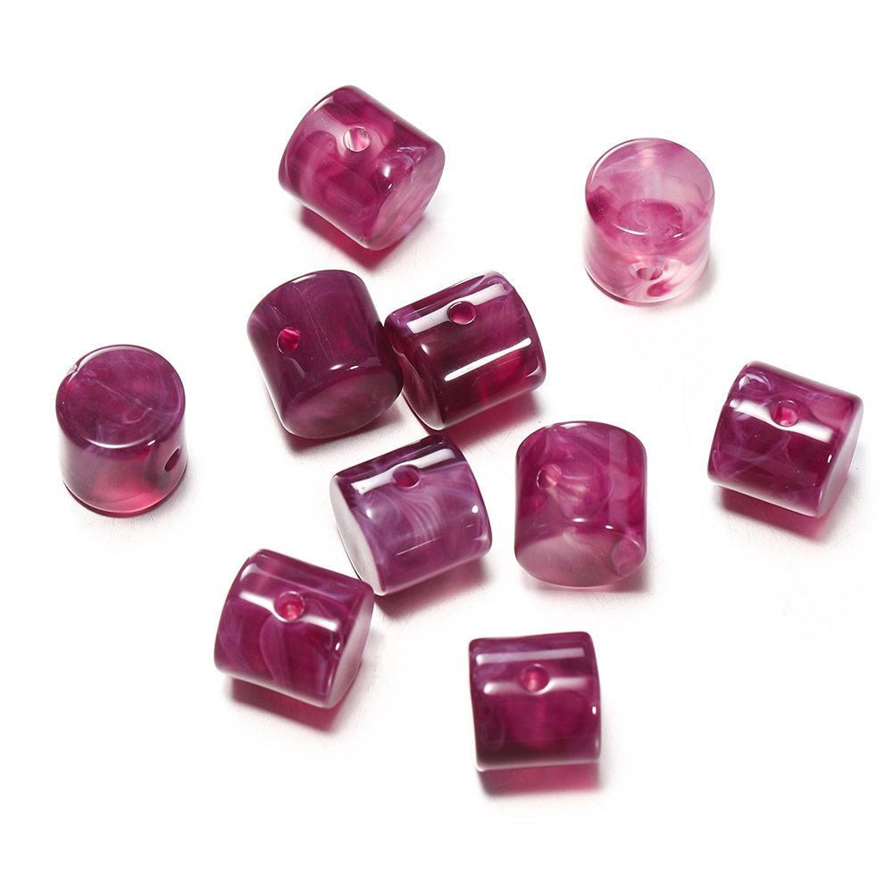 1 Bag of Cylindrical Gradient Color Acrylic Jewelry Beads 