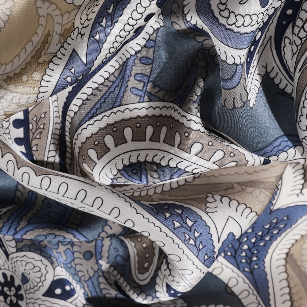 1 Piece Blue Series Cashew Flower Rayon Women's Bandana Picture5