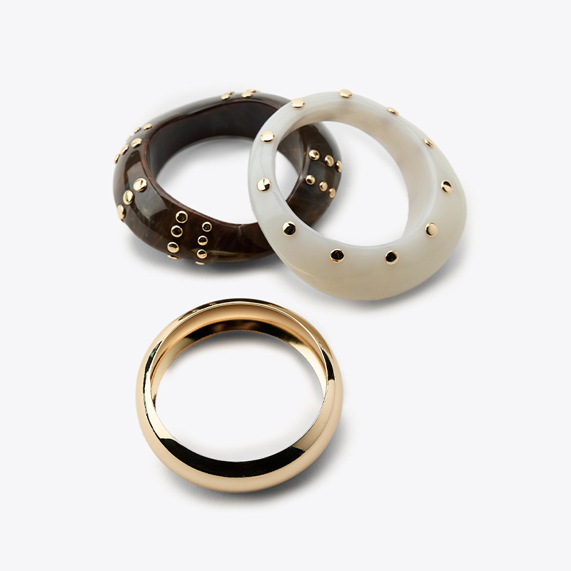 1 Piece Luxurious Retro Irregular Shape Resin Bangle h5Picture2