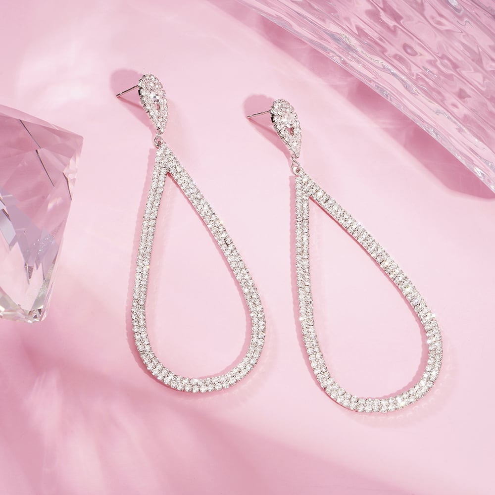 1 Pair Festive Series Droplet Copper Drop Earrings Picture4