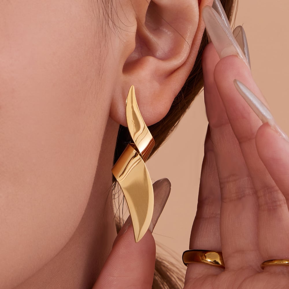 Minimalist Twist Mixed Gold&Silver Colors Stainless Steel Women's Jewelry Sets Picture4