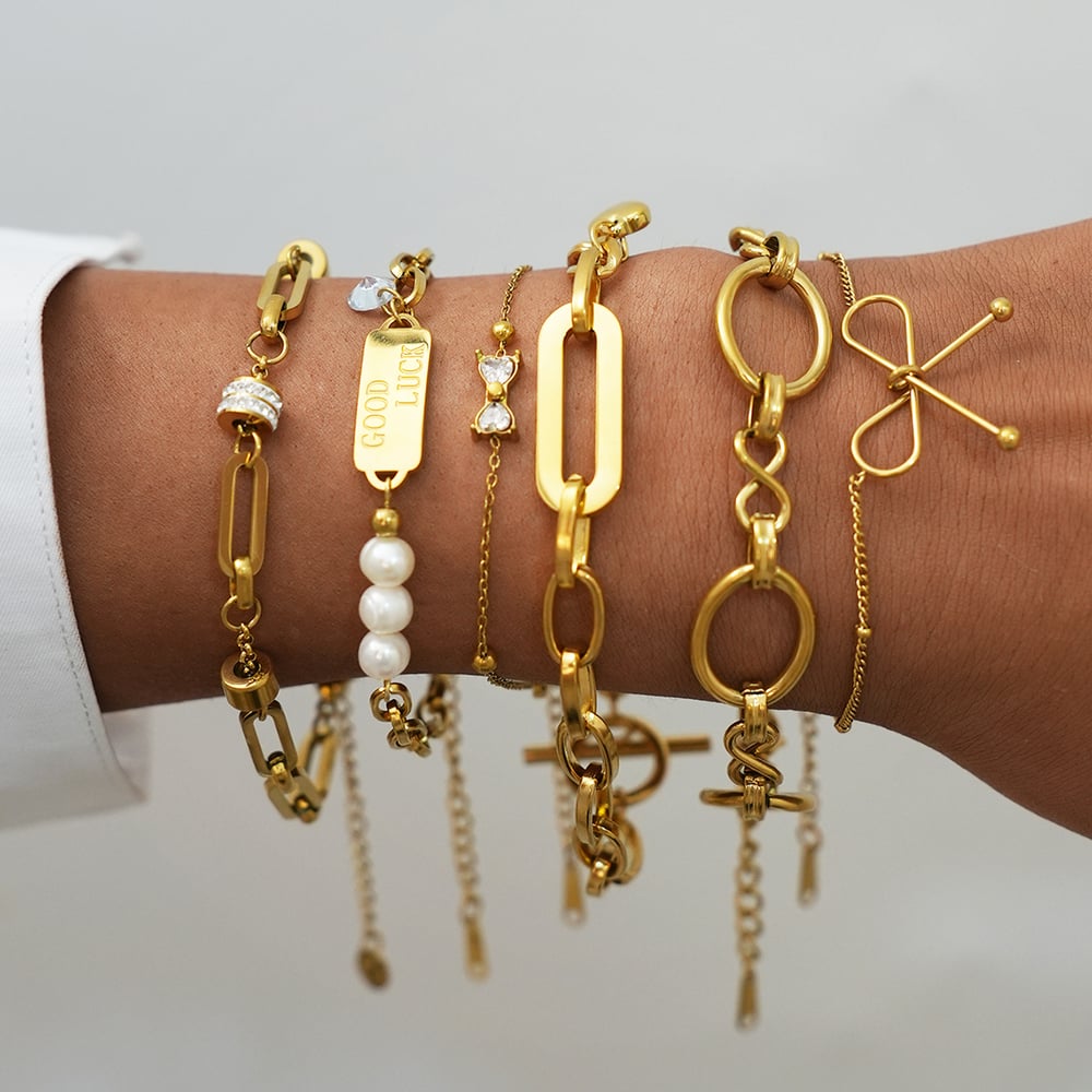 1 Piece  Daily Irregular Shape Stainless Steel Women's  Chain Bracelets Picture5