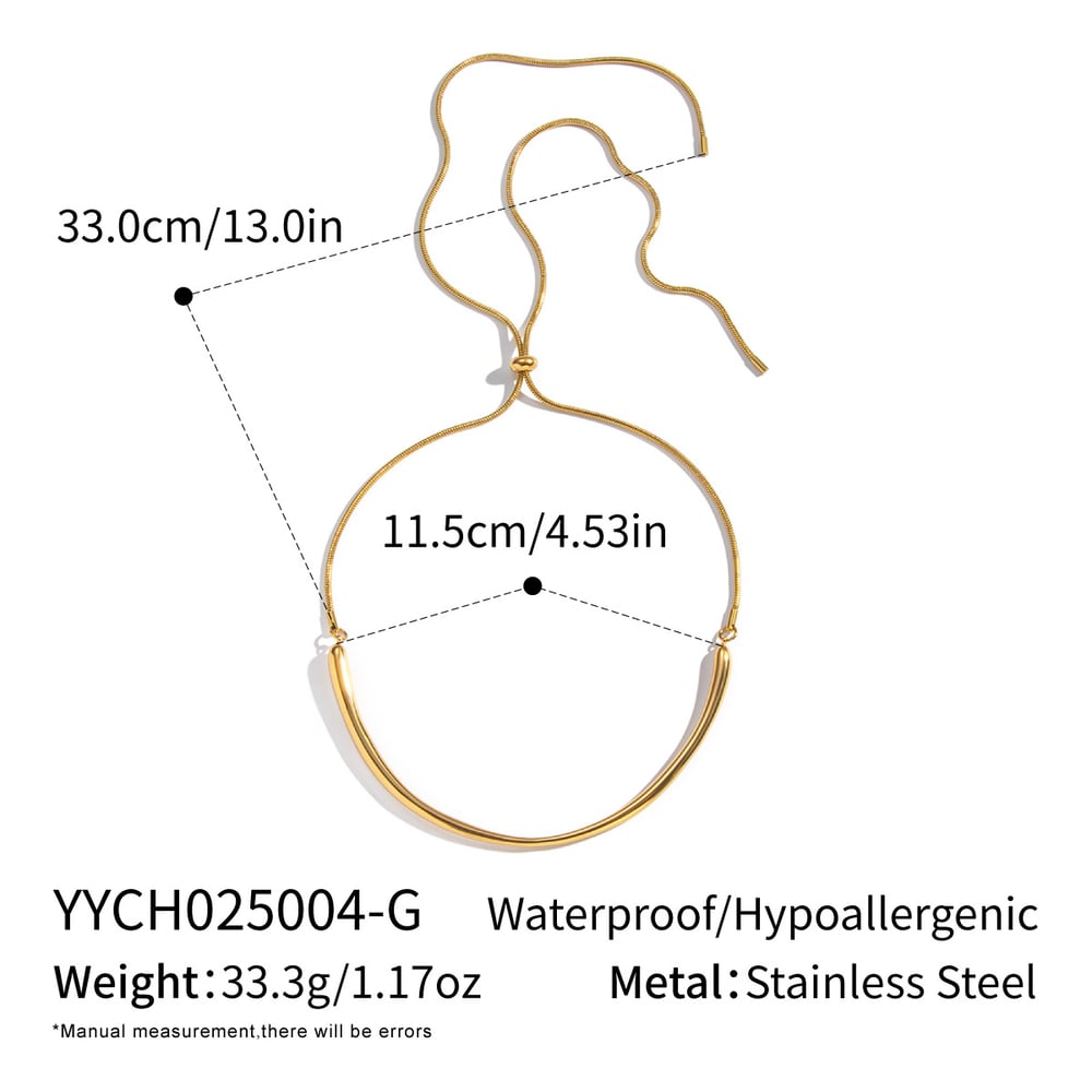 1 Piece Classic Chain Stainless Steel Gold Color Pendant Necklace