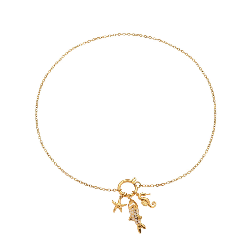 Exquisite Fish Stainless Steel Gold Color Women's Jewelry Sets