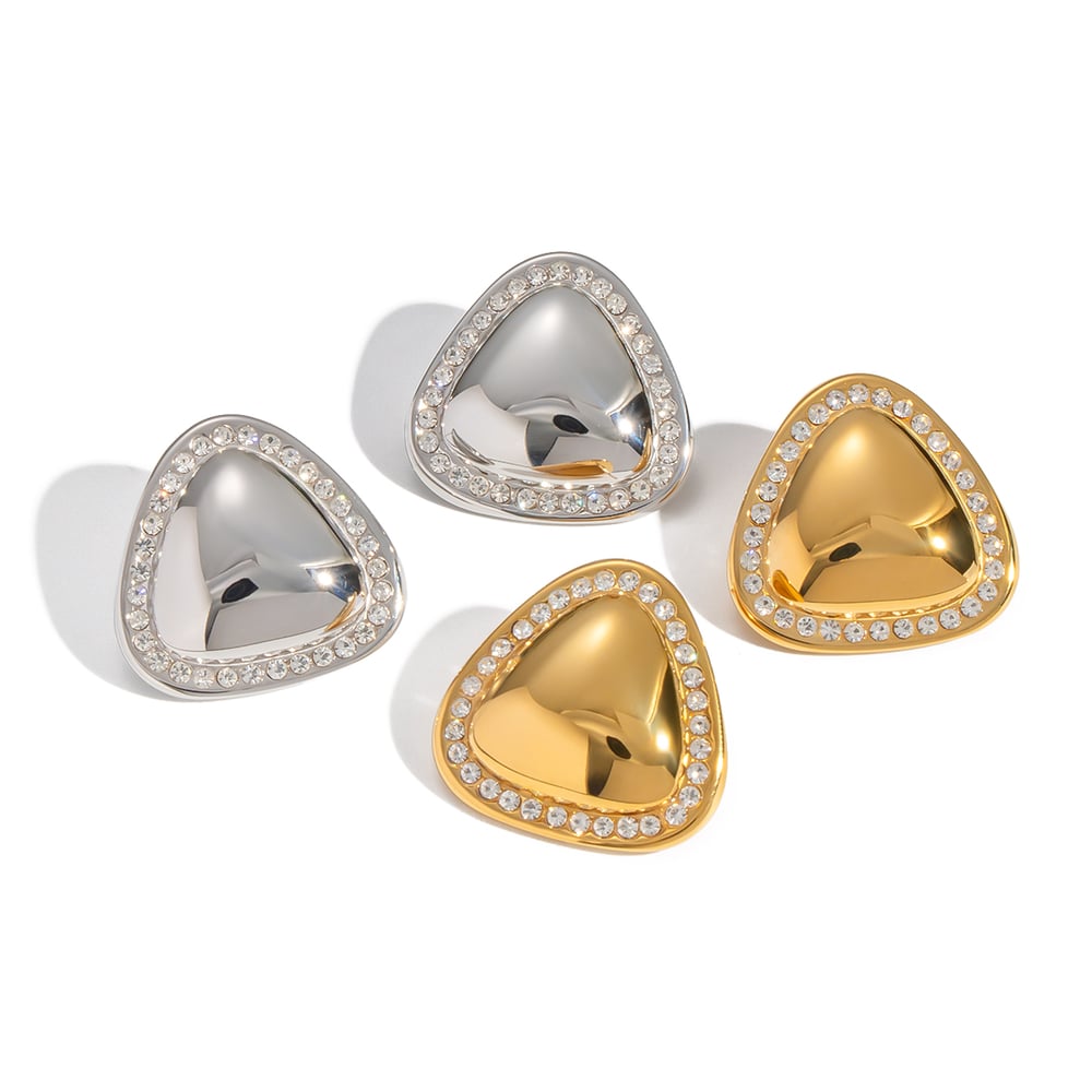 1 Pair Triangle Stainless Steel Stud Earrings Picture6