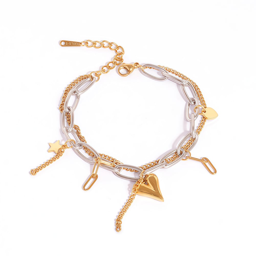 1 Piece  Casual Irregular Shape Circle Stainless Steel Women's Chain Bracelets