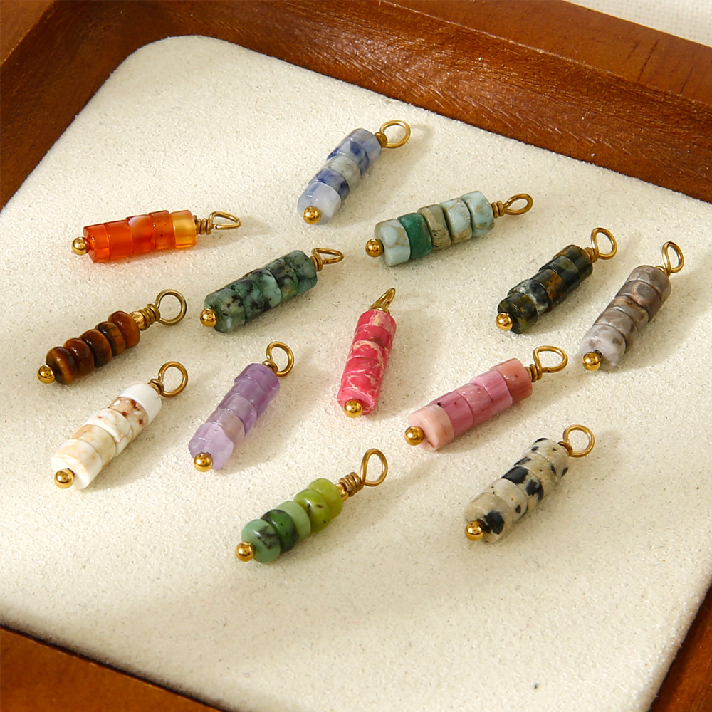 1 Stück DIY-Anhänger aus unregelmäßig geformten Natursteinen h5Bild2