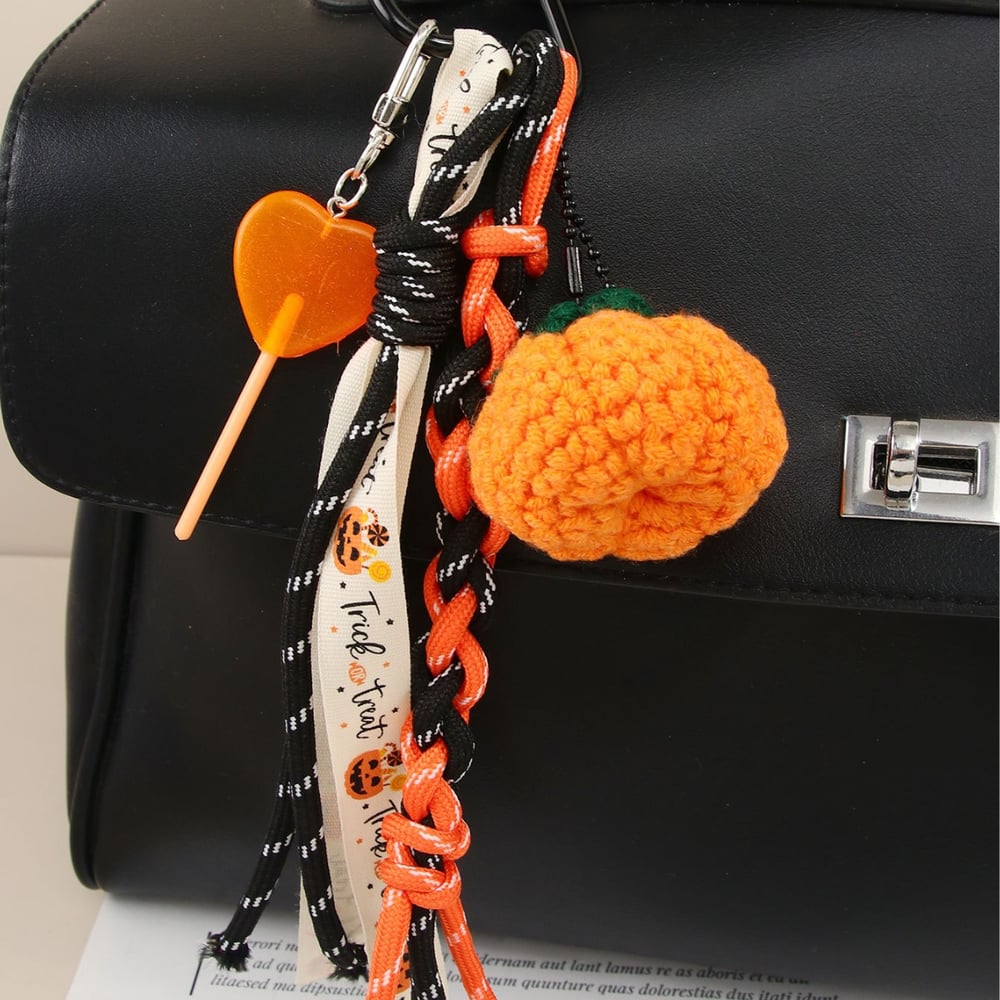1 Piece Cute Halloween Pumpkin Twist PU Women's Bag Charms Picture4