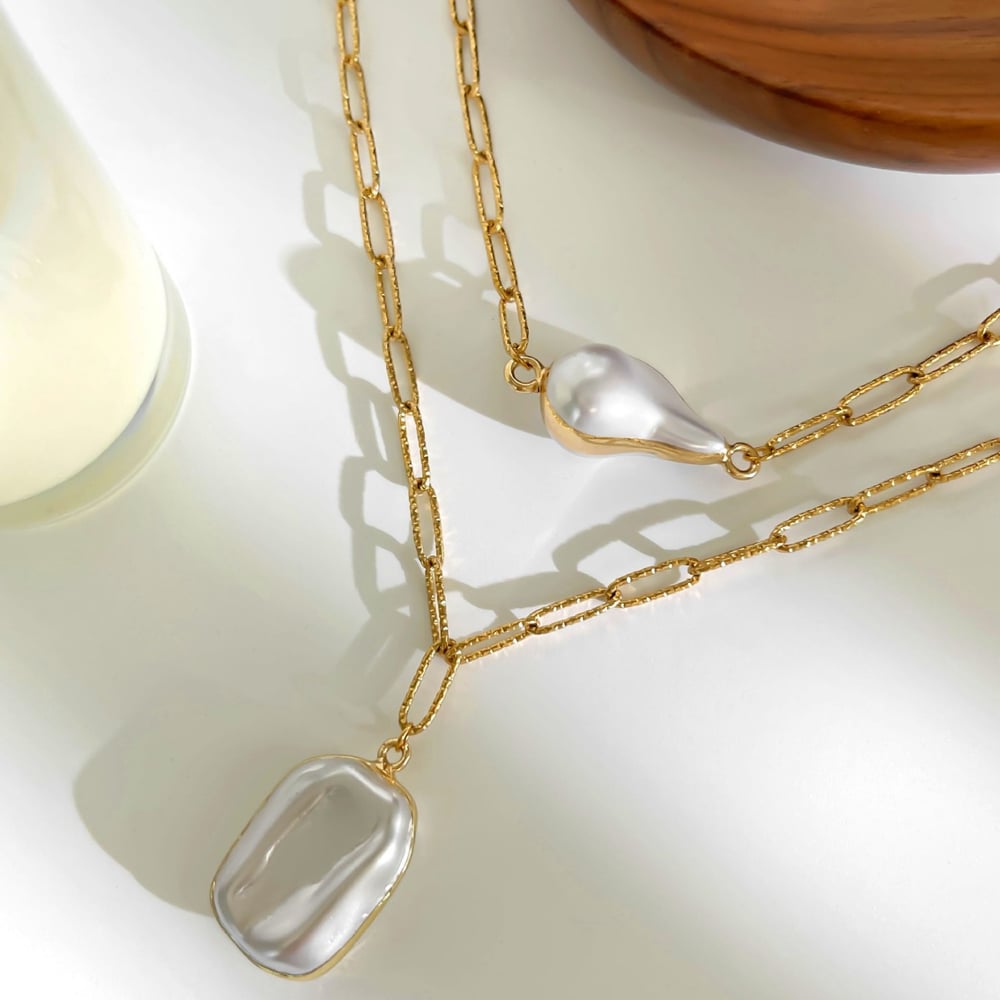 1 Piece Pearl Gold Color Pendant Necklace Picture4