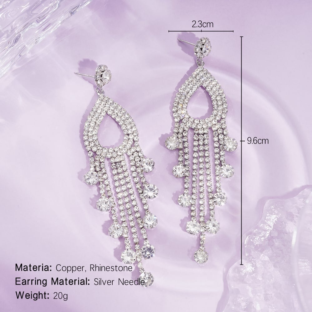 1 Pair Festive Series Irregular Shape Tassel Copper Dangle Earrings