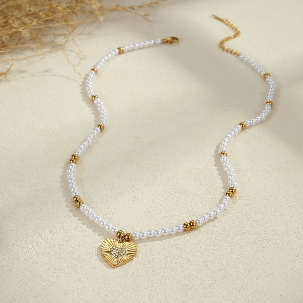 1 Piece Sweet Flower Heart Stainless Steel Women's Pendant Necklaces h5Picture3