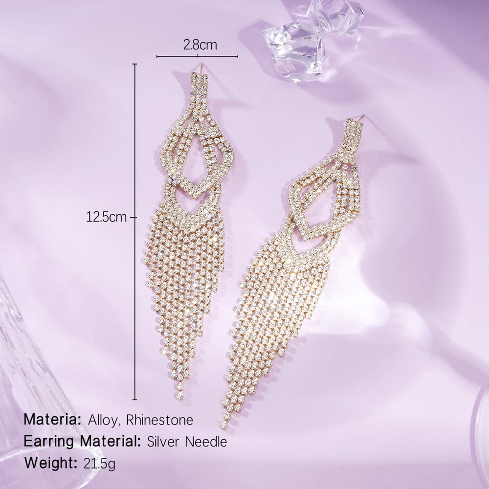 1 Pair Festive Series Irregular Shape Tassel Alloy Dangle Earrings