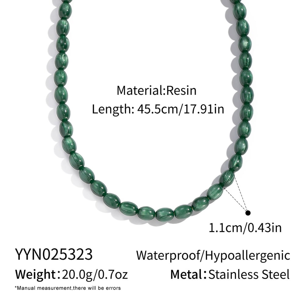 Irregular Shape Resin Beads Shell Pendant Necklace Set