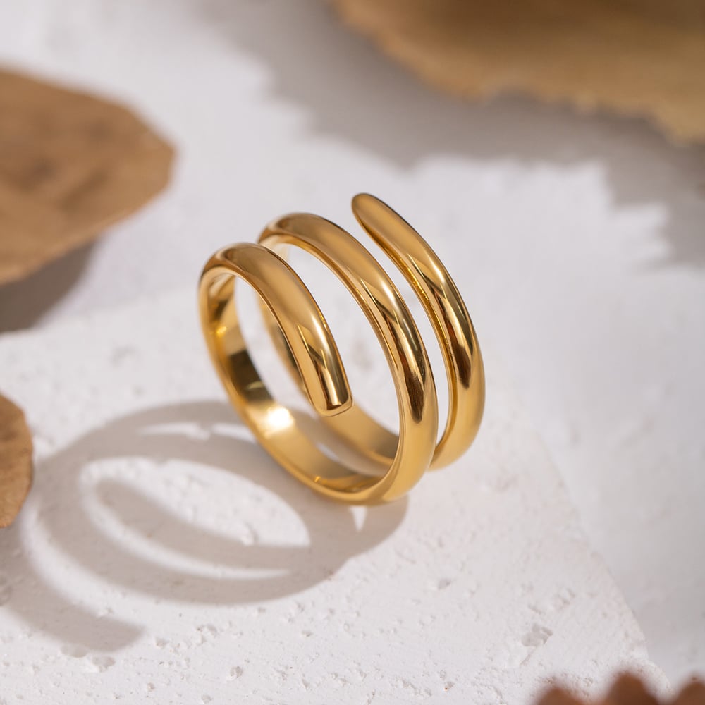 1 Piece Irregular Shape Stainless Steel Gold Color Minimalist Ring h5Picture4