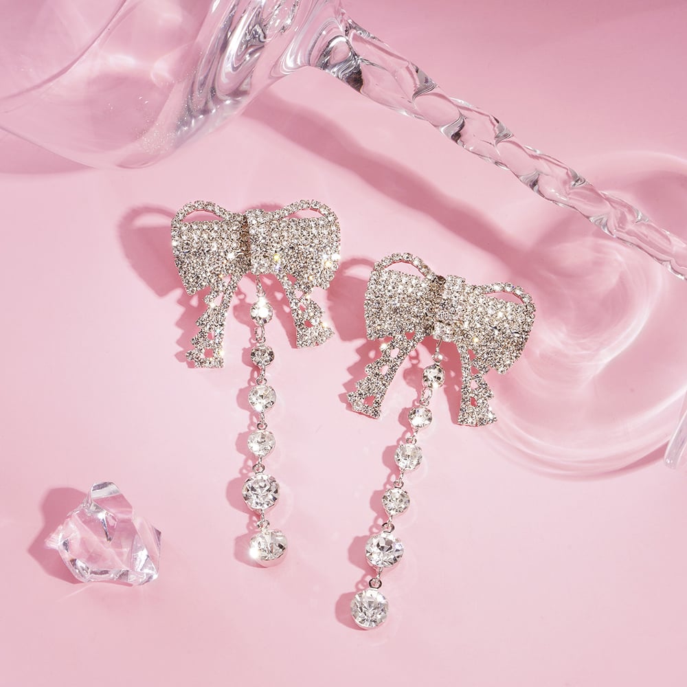 1 Pair Festive Series Bow Knot Alloy Drop Earrings Picture4