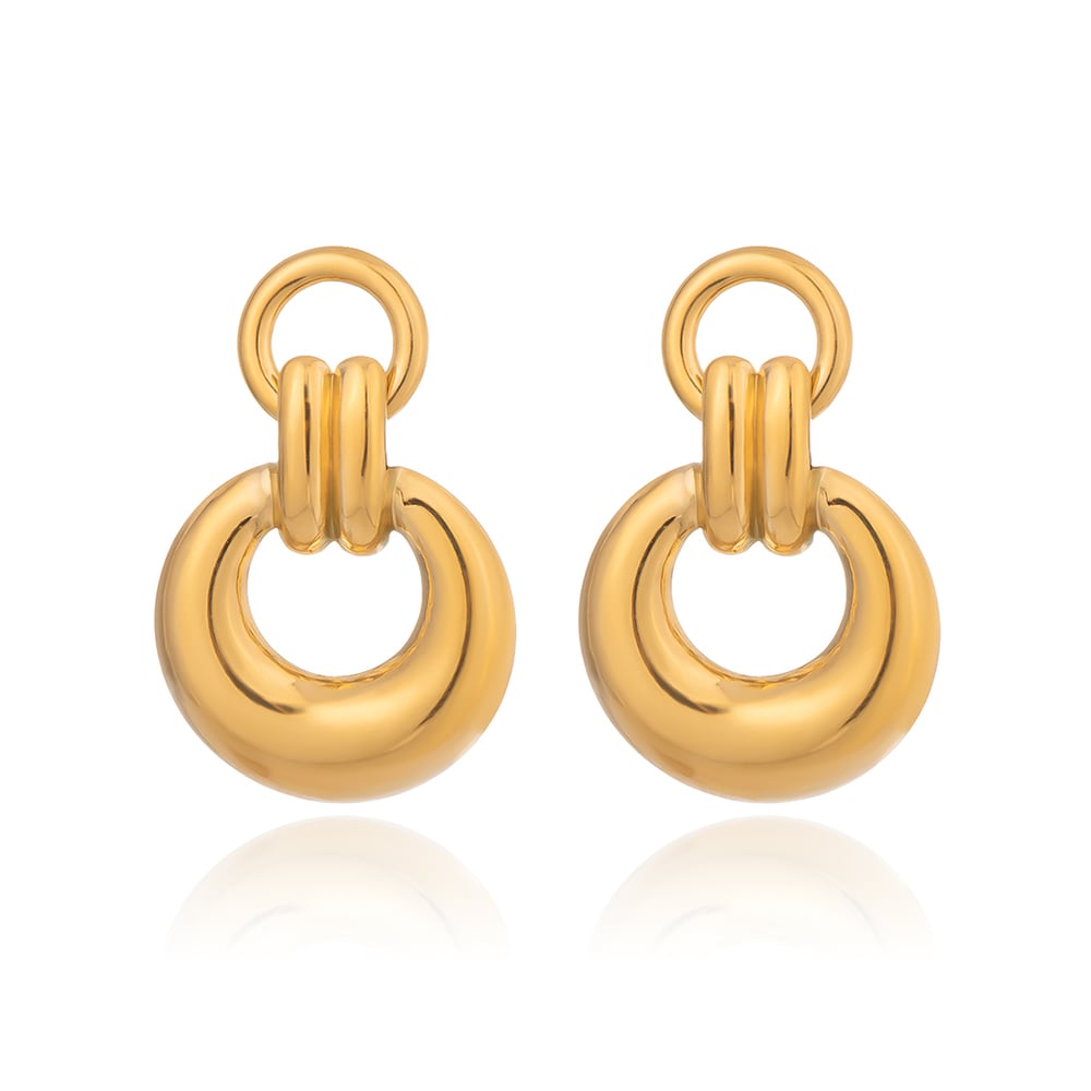 1 Pair Stainless Steel Gold Color Stud Earrings Picture5