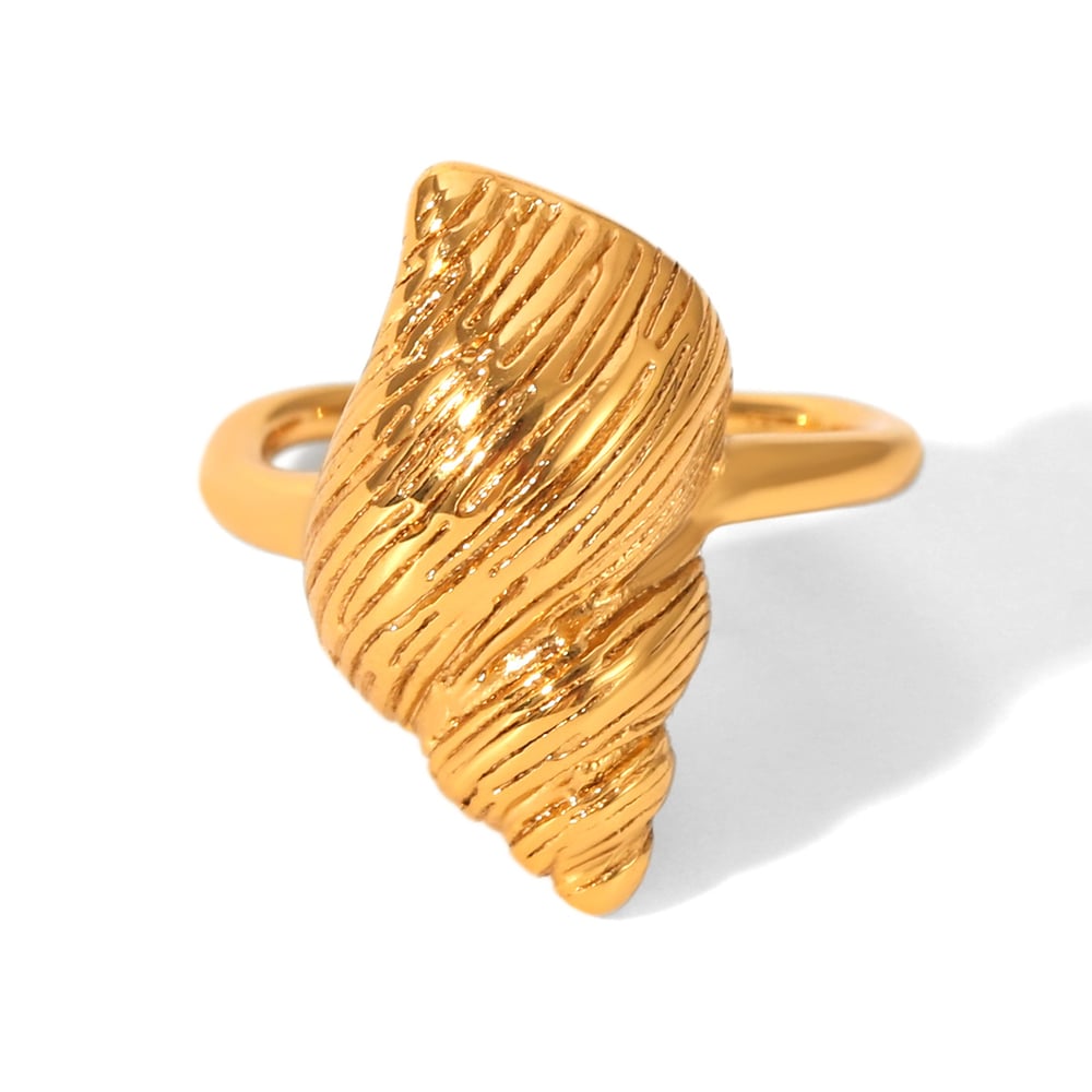 1 pezzo semplice anello da donna in acciaio inossidabile color oro a forma di tartaruga, per tutti i giorni h5Immagine6