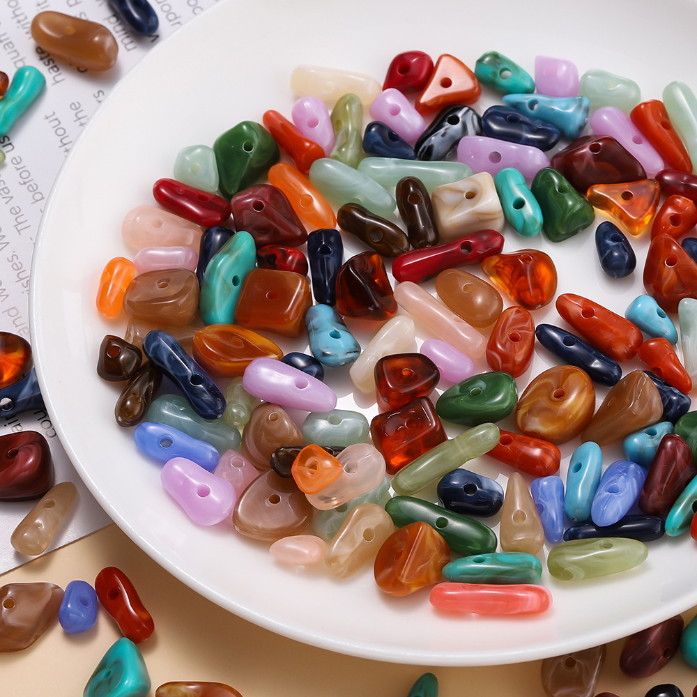 1 Bag of Retro DIY Irregular Gradient Color Acrylic Jewelry Beads Picture3