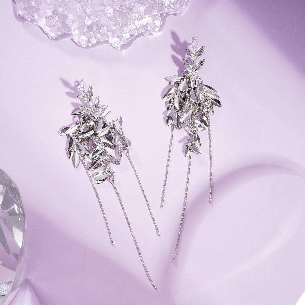 1 Pair Festive Series Tassel Copper Dangle Earrings Picture4