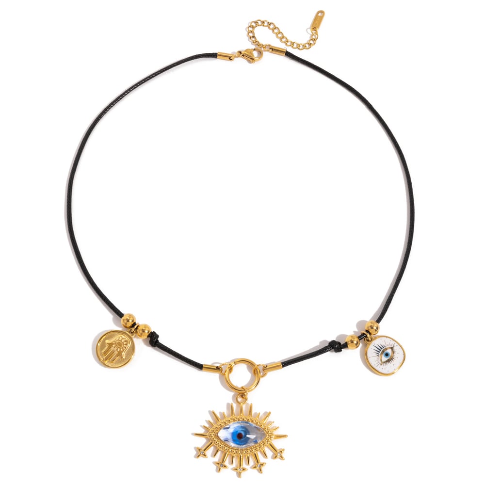 1 Piece Designable Devil's Eye Stainless Steel Gold Color Women's Pendant Necklaces