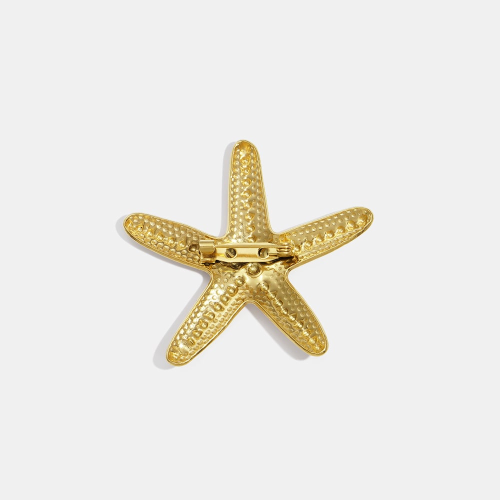 Broche en acier inoxydable doré en forme d'étoile de mer (1 pièce) h5Image5