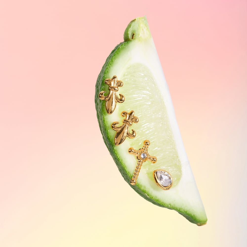 1 Set Classic Cross Stainless Steel Gold Color Women's Earring Sets h5Picture7