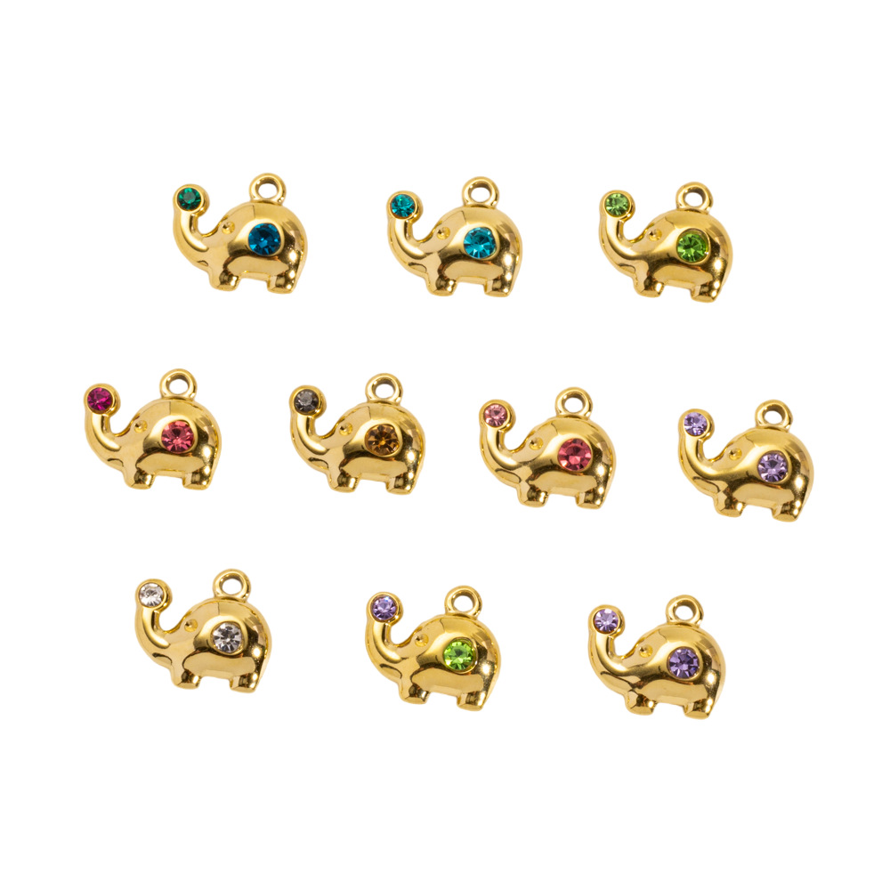 1 Piece Simple DIY Cute Elephant Stainless Steel Women's Pendants Picture4