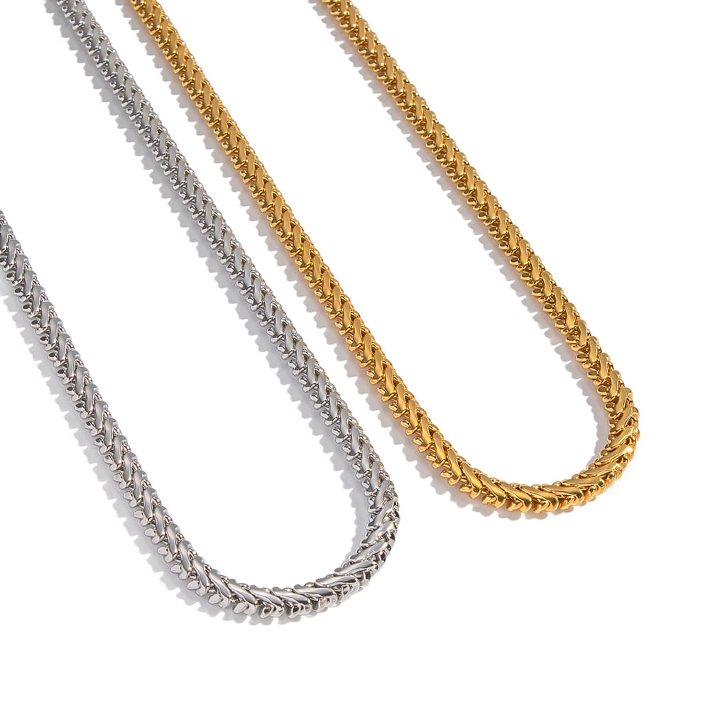 Collier chaîne 1 pièce en acier inoxydable couleur or Image5