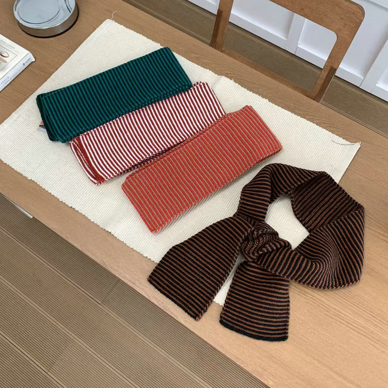1 Piece Casual Stripe Yarn Winter Scarf Picture2