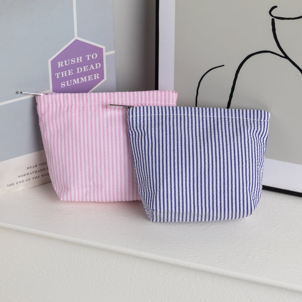 1 Stück lässige Make-up-Tasche mit Streifen Bild4