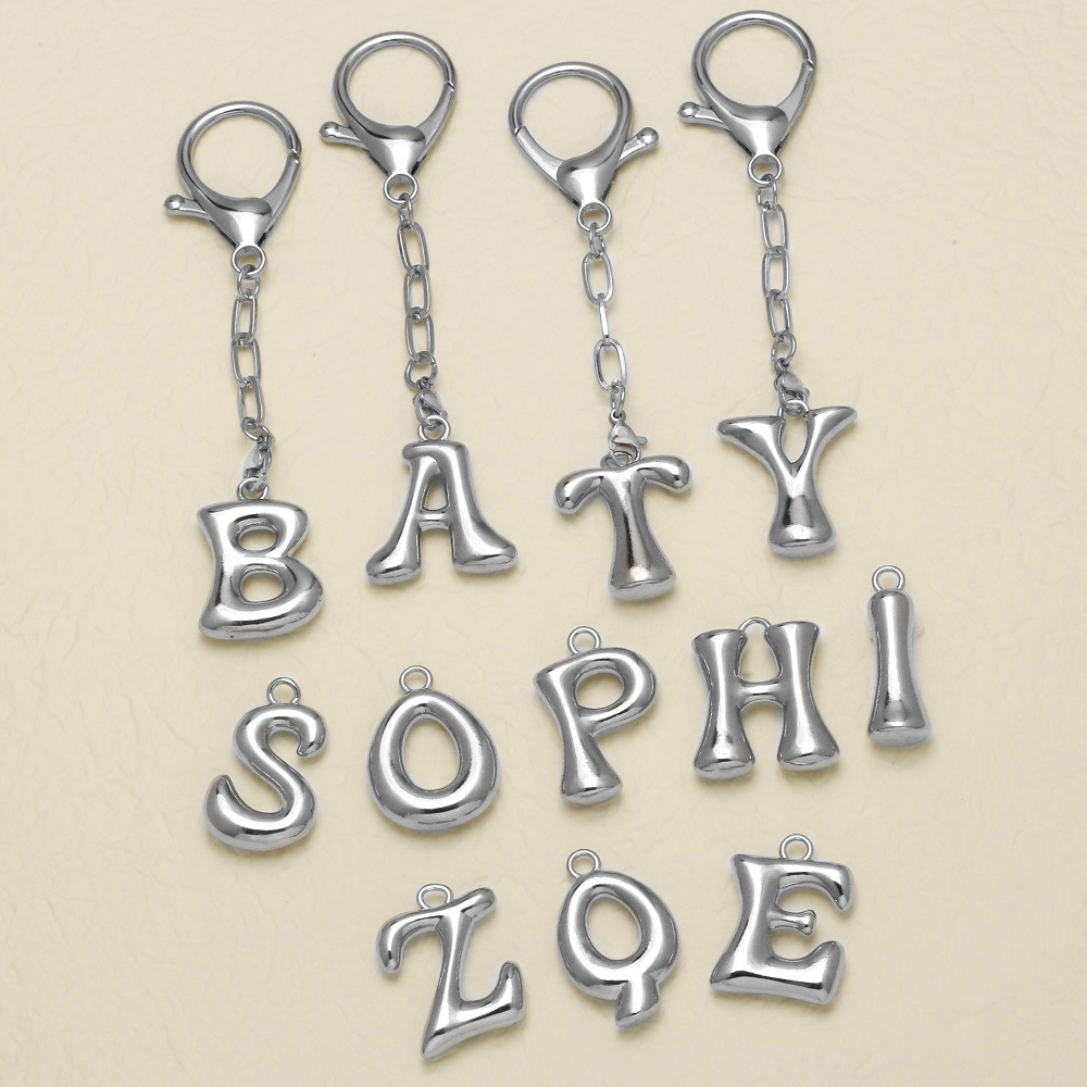 1 Piece Bubble Letter Copper Keychain h5Picture4