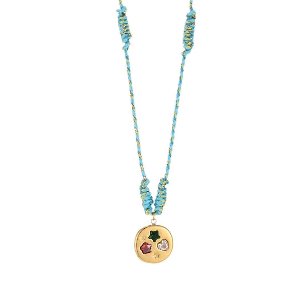 1 collar con colgante de acero inoxidable con forma irregular y caprichosa para mujer 