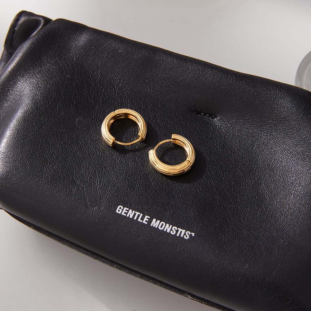 1 Pair Daily Circle Stainless Steel Gold Color Women's Hoop Earrings h5Picture6