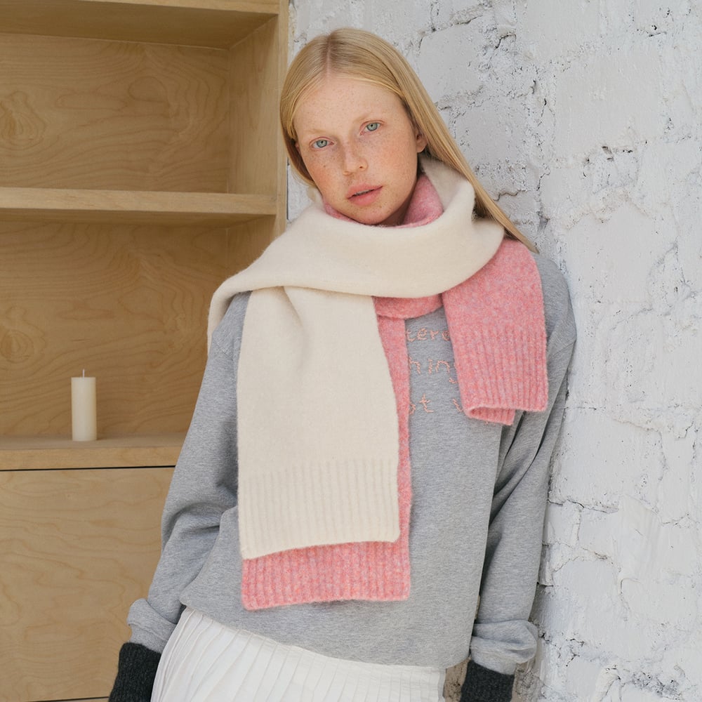 1 Piece Simple Solid Color Wool Blend Winter Scarf h5Picture2