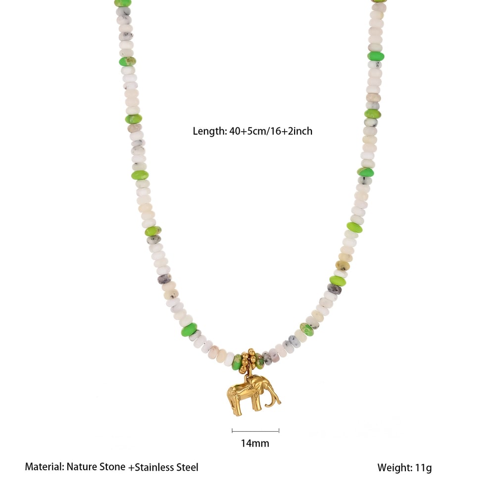 Collar de cuentas para mujer con piedras naturales brillantes de 1 pieza