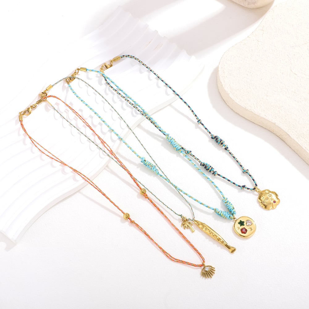 1 collar con colgante de acero inoxidable con forma irregular y caprichosa para mujer Imagen5